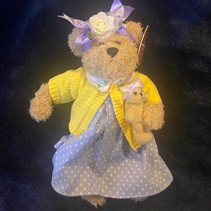 Nova Plush The Cherish Collection Mom Baby Bear Dress Flower Outfit - NWT